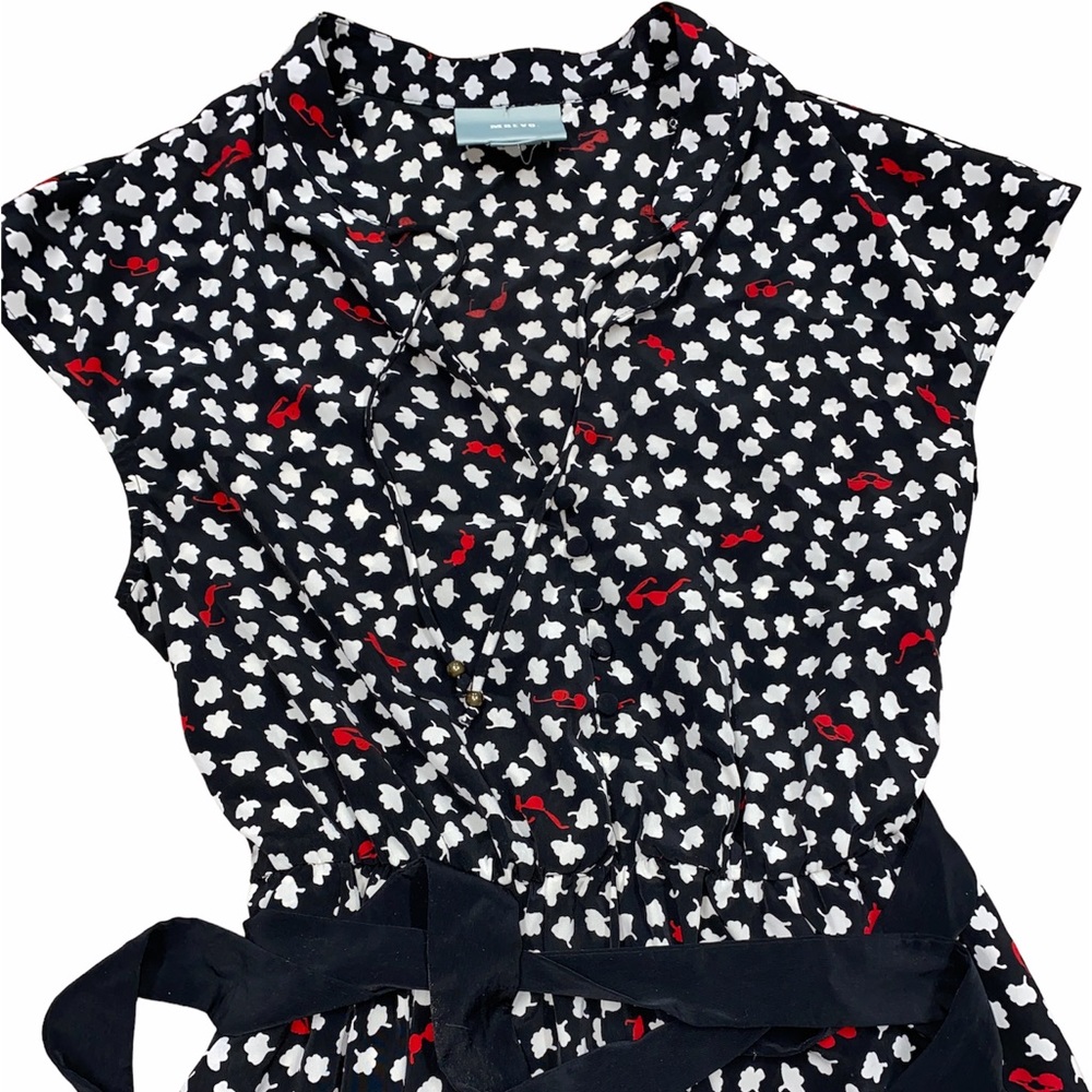 Maeve Black and White Floral Dress